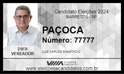 Candidato PAÇOCA 2024 - BARRETOS - Eleições