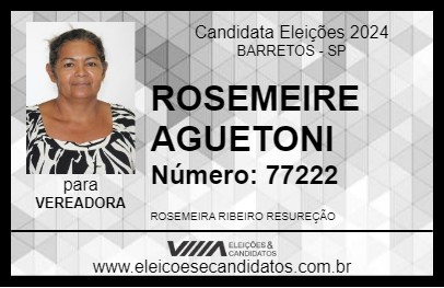 Candidato ROSEMEIRE AGUETONI 2024 - BARRETOS - Eleições