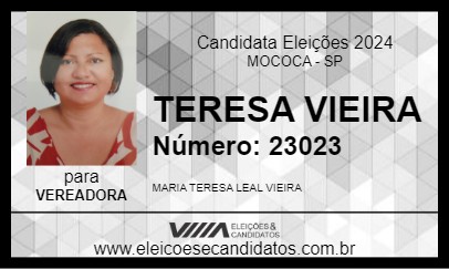 Candidato TERESA VIEIRA 2024 - MOCOCA - Eleições