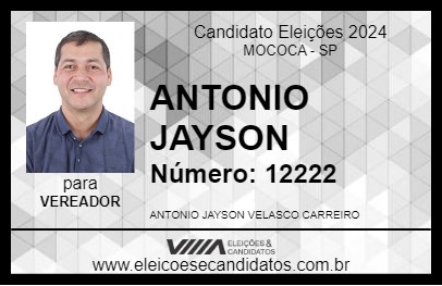 Candidato ANTONIO JAYSON 2024 - MOCOCA - Eleições