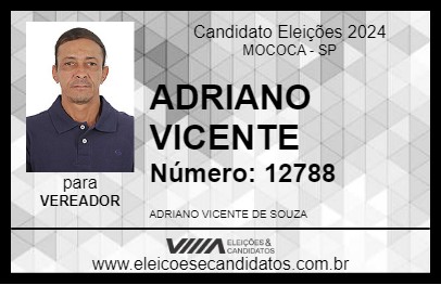 Candidato ADRIANO VICENTE 2024 - MOCOCA - Eleições