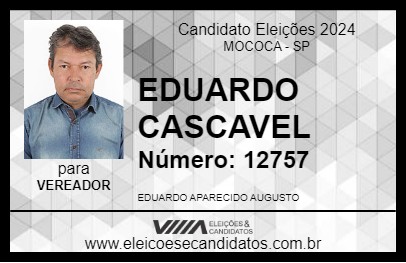 Candidato EDUARDO CASCAVEL 2024 - MOCOCA - Eleições