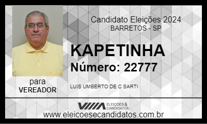 Candidato KAPETINHA 2024 - BARRETOS - Eleições