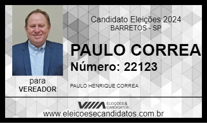 Candidato PAULO CORREA 2024 - BARRETOS - Eleições