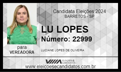 Candidato LU LOPES 2024 - BARRETOS - Eleições