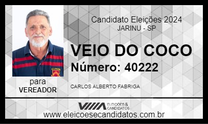 Candidato VEIO DO COCO 2024 - JARINU - Eleições