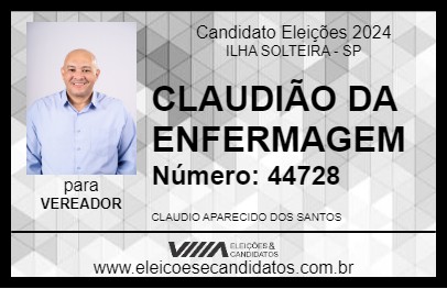 Candidato CLAUDIÃO DA ENFERMAGEM 2024 - ILHA SOLTEIRA - Eleições