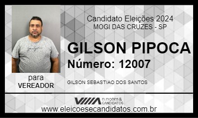 Candidato GILSON PIPOCA 2024 - MOGI DAS CRUZES - Eleições