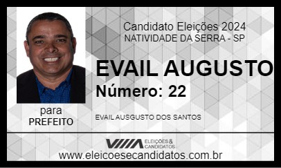 Candidato EVAIL AUGUSTO 2024 - NATIVIDADE DA SERRA - Eleições