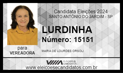 Candidato LURDINHA 2024 - SANTO ANTÔNIO DO JARDIM - Eleições