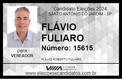 Candidato FLÁVIO FULIARO 2024 - SANTO ANTÔNIO DO JARDIM - Eleições