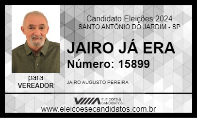 Candidato JAIRO JÁ ERA 2024 - SANTO ANTÔNIO DO JARDIM - Eleições