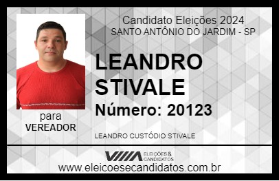 Candidato LEANDRO STIVALE 2024 - SANTO ANTÔNIO DO JARDIM - Eleições