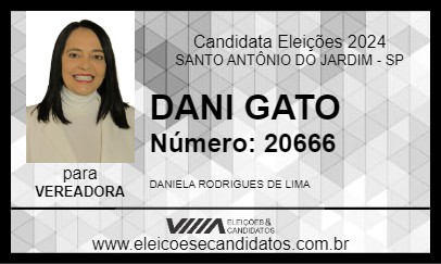 Candidato DANI GATO 2024 - SANTO ANTÔNIO DO JARDIM - Eleições