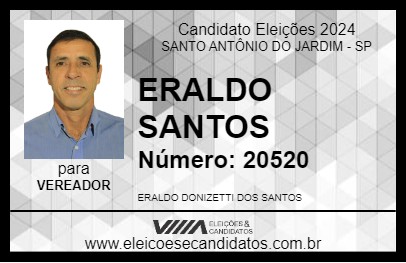 Candidato ERALDO SANTOS 2024 - SANTO ANTÔNIO DO JARDIM - Eleições