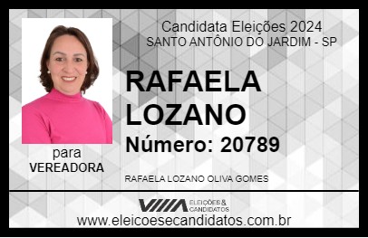 Candidato RAFAELA LOZANO 2024 - SANTO ANTÔNIO DO JARDIM - Eleições