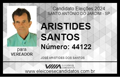 Candidato ARISTIDES SANTOS 2024 - SANTO ANTÔNIO DO JARDIM - Eleições