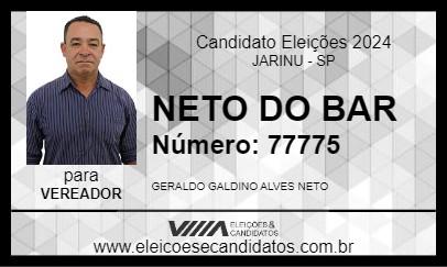 Candidato NETO DO BAR 2024 - JARINU - Eleições