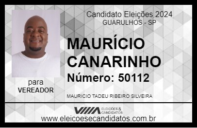 Candidato MAURÍCIO CANARINHO 2024 - GUARULHOS - Eleições