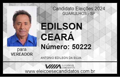 Candidato EDILSON CEARÁ 2024 - GUARULHOS - Eleições