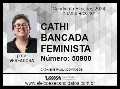 Candidato CATHI BANCADA FEMINISTA 2024 - GUARULHOS - Eleições