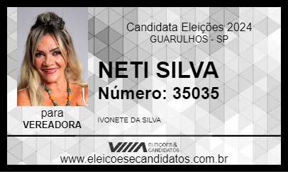 Candidato NETI SILVA 2024 - GUARULHOS - Eleições