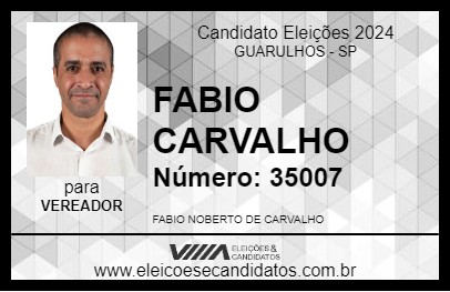 Candidato FABIO CARVALHO 2024 - GUARULHOS - Eleições