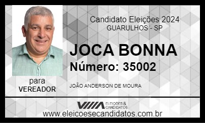 Candidato JOCA BONNA 2024 - GUARULHOS - Eleições