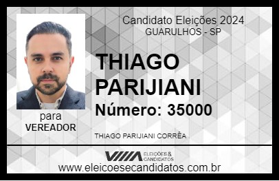 Candidato THIAGO PARIJIANI 2024 - GUARULHOS - Eleições