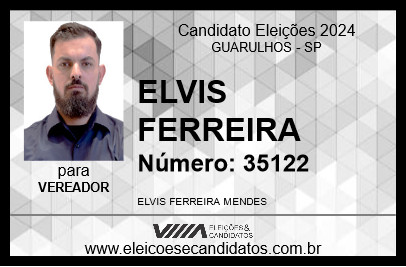 Candidato ELVIS FERREIRA 2024 - GUARULHOS - Eleições