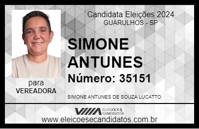 Candidato SIMONE ANTUNES 2024 - GUARULHOS - Eleições