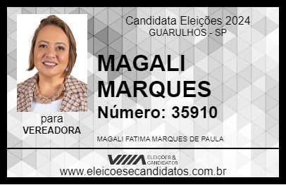 Candidato MAGALI MARQUES 2024 - GUARULHOS - Eleições