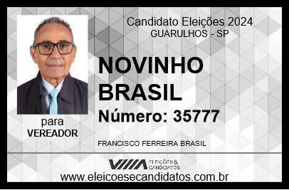 Candidato NOVINHO BRASIL 2024 - GUARULHOS - Eleições