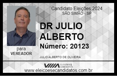 Candidato DR JULIO ALBERTO 2024 - SÃO SIMÃO - Eleições