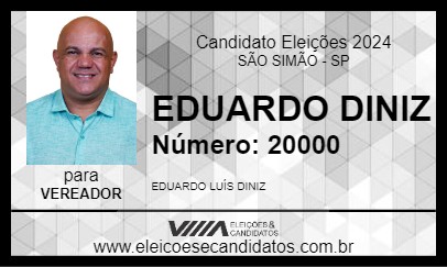 Candidato EDUARDO DINIZ 2024 - SÃO SIMÃO - Eleições