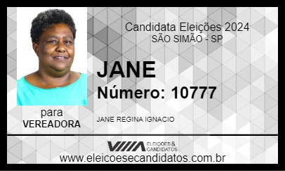 Candidato JANE 2024 - SÃO SIMÃO - Eleições