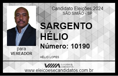 Candidato SARGENTO HÉLIO 2024 - SÃO SIMÃO - Eleições