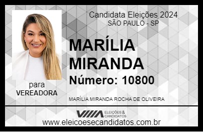 Candidato MARÍLIA MIRANDA 2024 - SÃO PAULO - Eleições