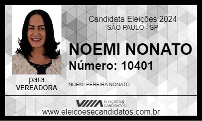 Candidato NOEMI NONATO 2024 - SÃO PAULO - Eleições