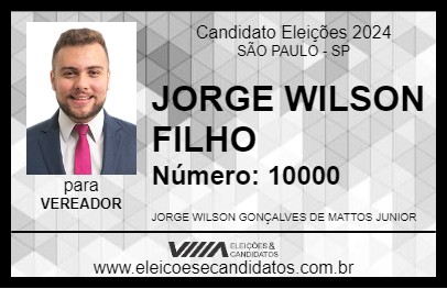 Candidato JORGE WILSON FILHO 2024 - SÃO PAULO - Eleições