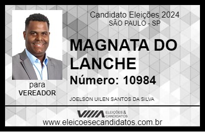 Candidato MAGNATA DO LANCHE 2024 - SÃO PAULO - Eleições