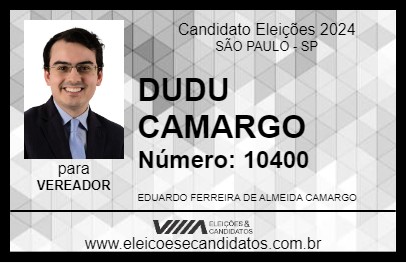 Candidato DUDU CAMARGO 2024 - SÃO PAULO - Eleições