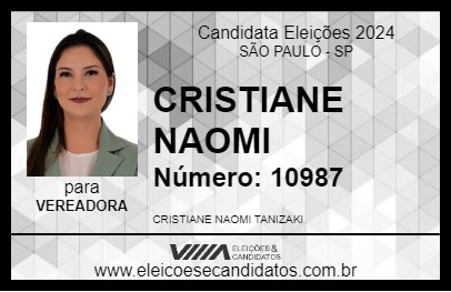 Candidato CRISTIANE NAOMI 2024 - SÃO PAULO - Eleições