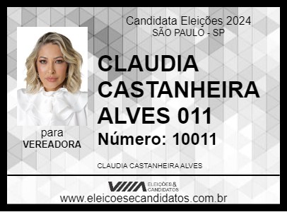 Candidato CLAUDIA BARONESA COLETIVO 011 2024 - SÃO PAULO - Eleições