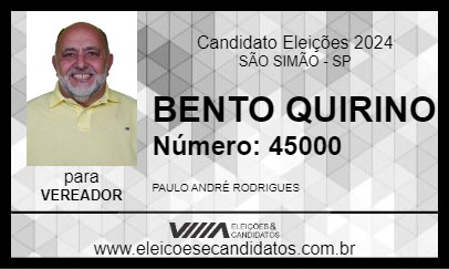 Candidato BENTO QUIRINO 2024 - SÃO SIMÃO - Eleições