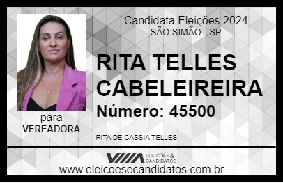 Candidato RITA TELLES CABELEIREIRA 2024 - SÃO SIMÃO - Eleições