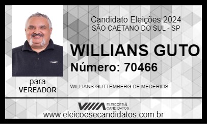 Candidato WILLIANS GUTO 2024 - SÃO CAETANO DO SUL - Eleições