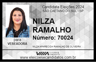 Candidato NILZA RAMALHO 2024 - SÃO CAETANO DO SUL - Eleições