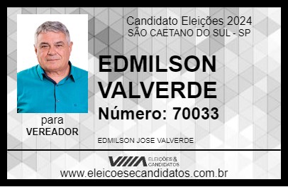 Candidato EDMILSON VALVERDE 2024 - SÃO CAETANO DO SUL - Eleições