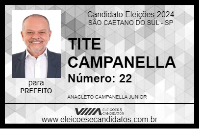 Candidato TITE CAMPANELLA 2024 - SÃO CAETANO DO SUL - Eleições